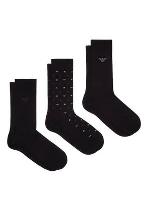 Emporio Armani polka dot logo socks (pack of three) - Black