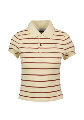 Rabanne striped short-sleeve polo shirt - Neutrals