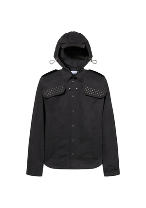Off-White studded hooded shirt - Black