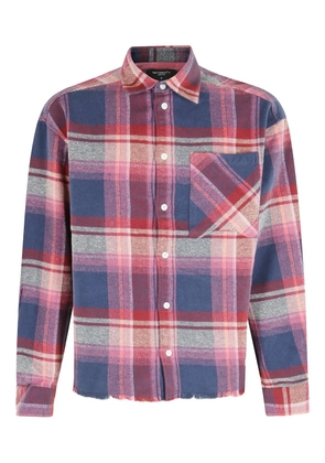 RETERNITY plaid-pattern flannel shirt - Purple