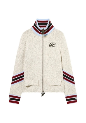 Off-White striped zip cardigan - Neutrals