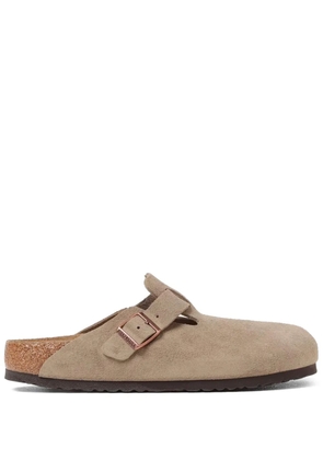 Birkenstock Boston suede buckle mules - Neutrals