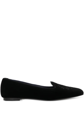 Castañer floral-embroidery loafers - Black
