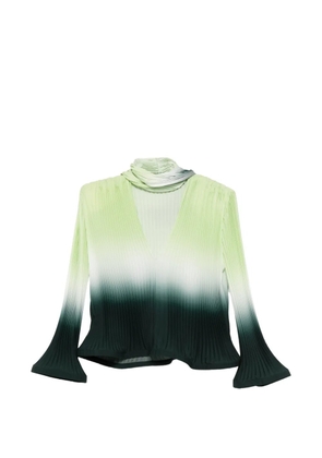 Rowen Rose pleated degradé scarf blouse - Green