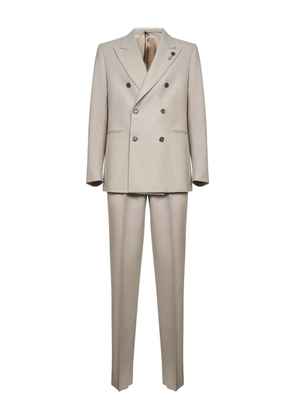 Lardini peak-lapel double-breasted suit - Neutrals