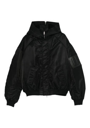 Juun.J hooded panelled jacket - Black
