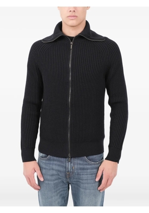Zanone funnel-neck zip-up cardigan - Black