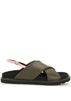 Reike Nen leather crossover sandals - Green