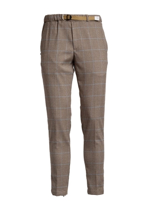 White Sand check-houndstooth trousers - Brown