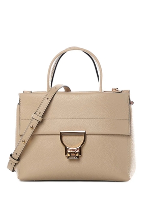 Coccinelle grained leather tote bag - Neutrals
