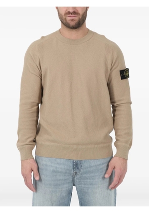 Stone Island logo-patch textured sweater - Neutrals