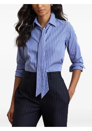 Lauren Ralph Lauren striped-pattern tie shirt - Blue