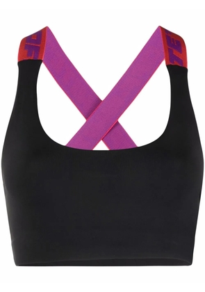 Off-White logo-trim sports bra - Black