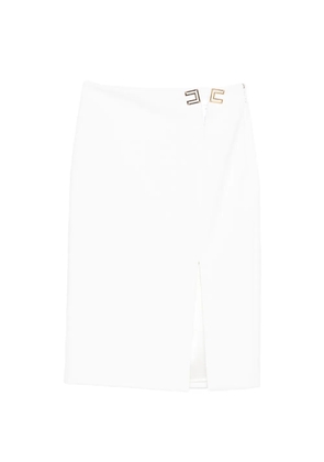 Elisabetta Franchi slit-buckle mini skirt - White