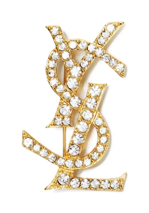 Saint Laurent Pre-Owned 2000s logo brooch - Gold