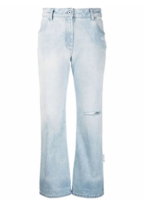 Off-White high-rise distressed straight-leg jeans - Blue