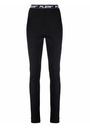 Philipp Plein logo-waistband leggings - Black
