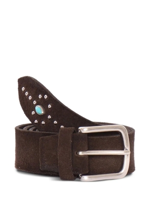 ALBERTO LUTI suede studded belt - Brown