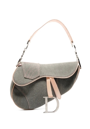 Christian Dior Pre-Owned 2002 saddle denim bag - Grey
