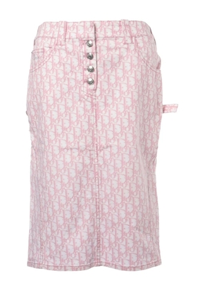 Christian Dior Pre-Owned 2004 Trotter-monogram midi skirt - Pink