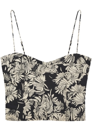 ANINE BING Keiran floral-print sleeveless minidress - Black