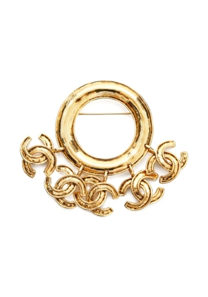 CHANEL Pre-Owned 1994 signature interlocking CC logo Brooch - Gold