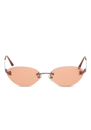 CHANEL Pre-Owned 2000-2020s rimless mini CC mark sunglasses - Red
