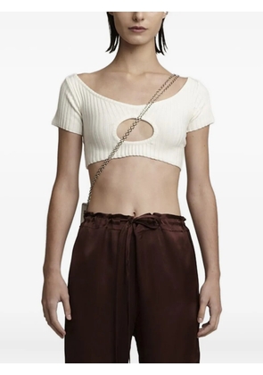 Gloria Coelho cut-out ribbed top - White