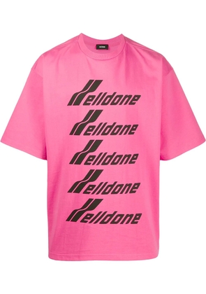 We11done oversized logo-print T-shirt - Pink