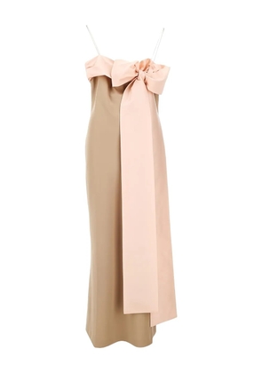 Bernadette bow-detail spaghetti-strap dress - Neutrals