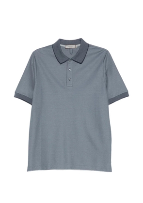 Canali contrast-trim polo shirt - Blue