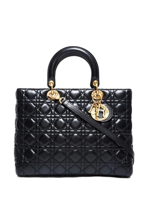 Christian Dior Pre-Owned 2014 large Lady quilted tote bag - Black