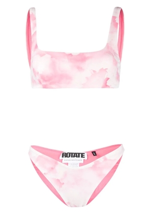ROTATE BIRGER CHRISTENSEN logo-print tie-dye bikini - Pink