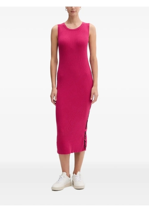 DKNY side-logo ribbed midi dress - Pink