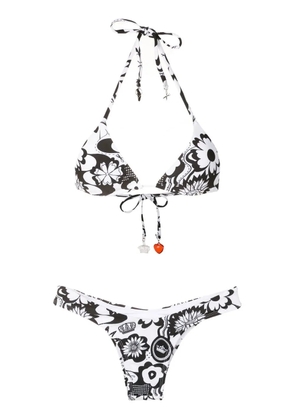 Amir Slama floral-print bikini set - Black
