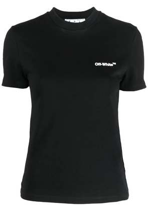Off-White Helvetica logo-print T-shirt - Black
