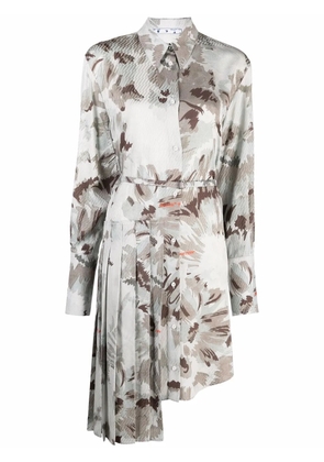 Off-White asymmetric floral shirtdress - Grey