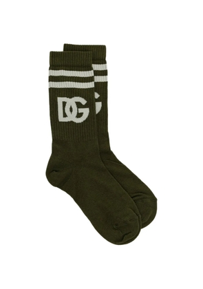 Dolce & Gabbana striped logo socks - Green
