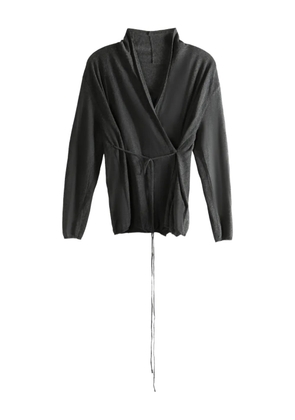 YANGKEHAN tie-waist wrap top - Grey