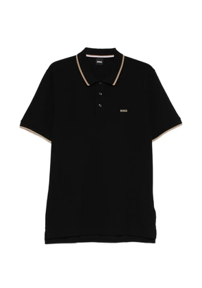 BOSS logo-detail polo shirt - Black