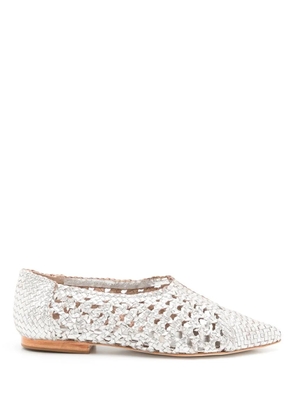 Sarah Chofakian Sapitilha Mykonos woven-ballerina shoes - Silver
