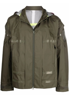 Undercover A-print hooded jacket - Green