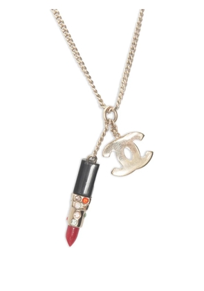CHANEL Pre-Owned 2004 Chanel CC Mark lipstick motif necklace - Gold