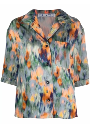 Off-White abstract-print bowling shirt - Green