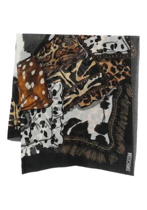 Moschino animal-print scarf - Black