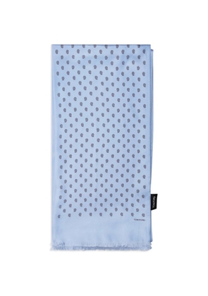 TOM FORD paisley fringed scarf - Blue