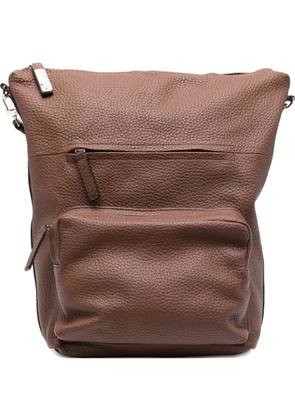 HAGS zip-fastening leather backpack - Brown