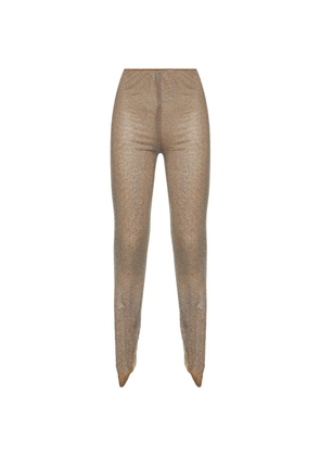 Giuseppe Di Morabito crystal-embellished sock-style trousers - Brown