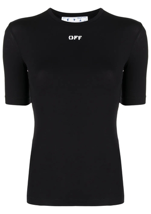 Off-White logo-print stretch T-shirt - Black