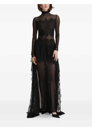 2310 STUDIO lace mock-neck maxi dress - Black